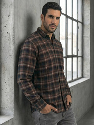 Cămașă bărbați albastru marin OZONEE V/V177Z