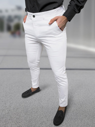 Pantaloni chino bărbaţi albi OZONEE DJ/5526