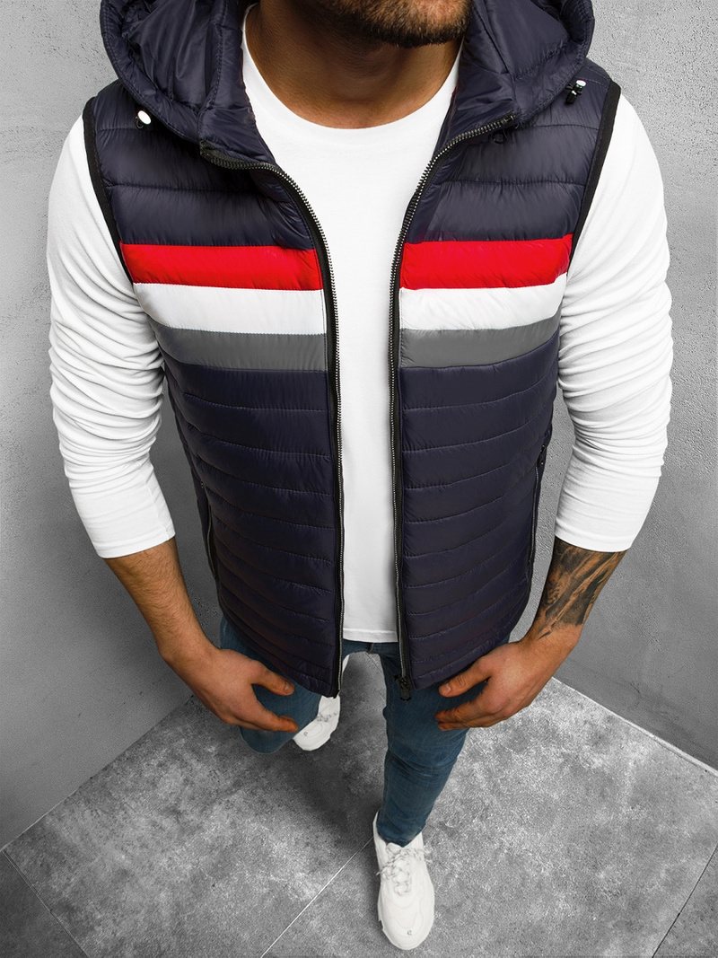 Vestă bărbați albastru marin OZONEE N/7107/2