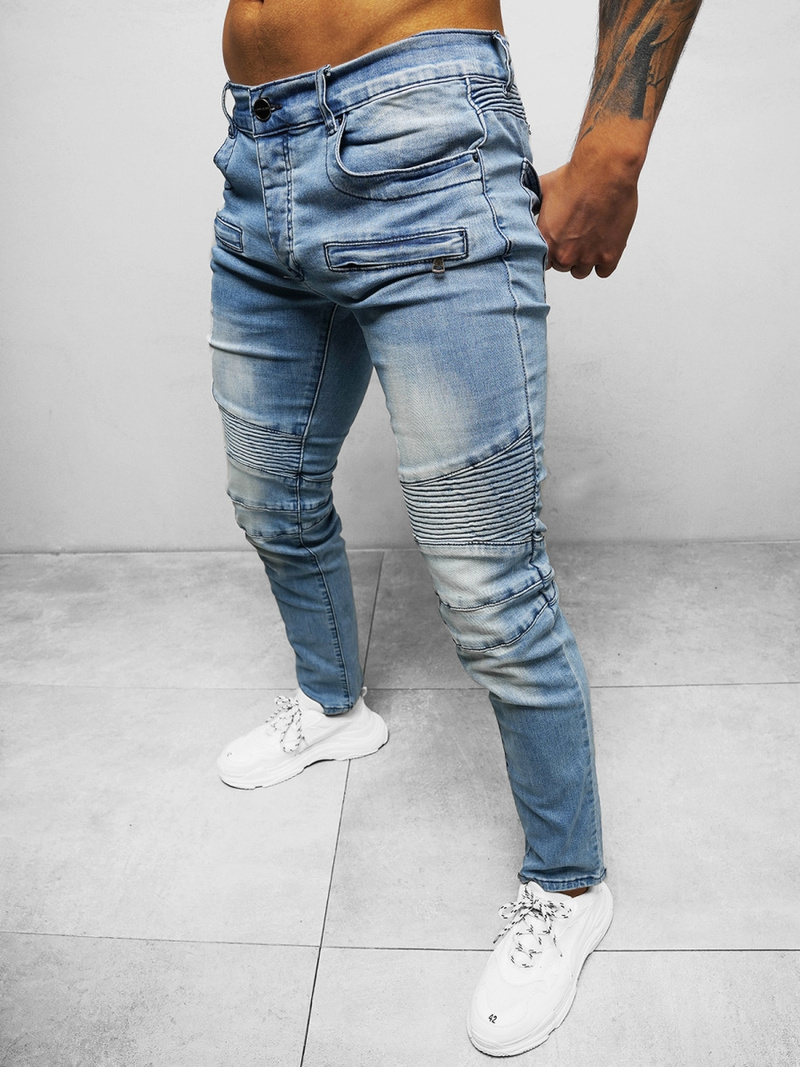 Blugi bărbaţi albaștri deschis OZONEE NB/MP0029BC