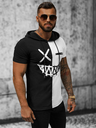 Tricou bărbați negru-alb OZONEE JS/8T981