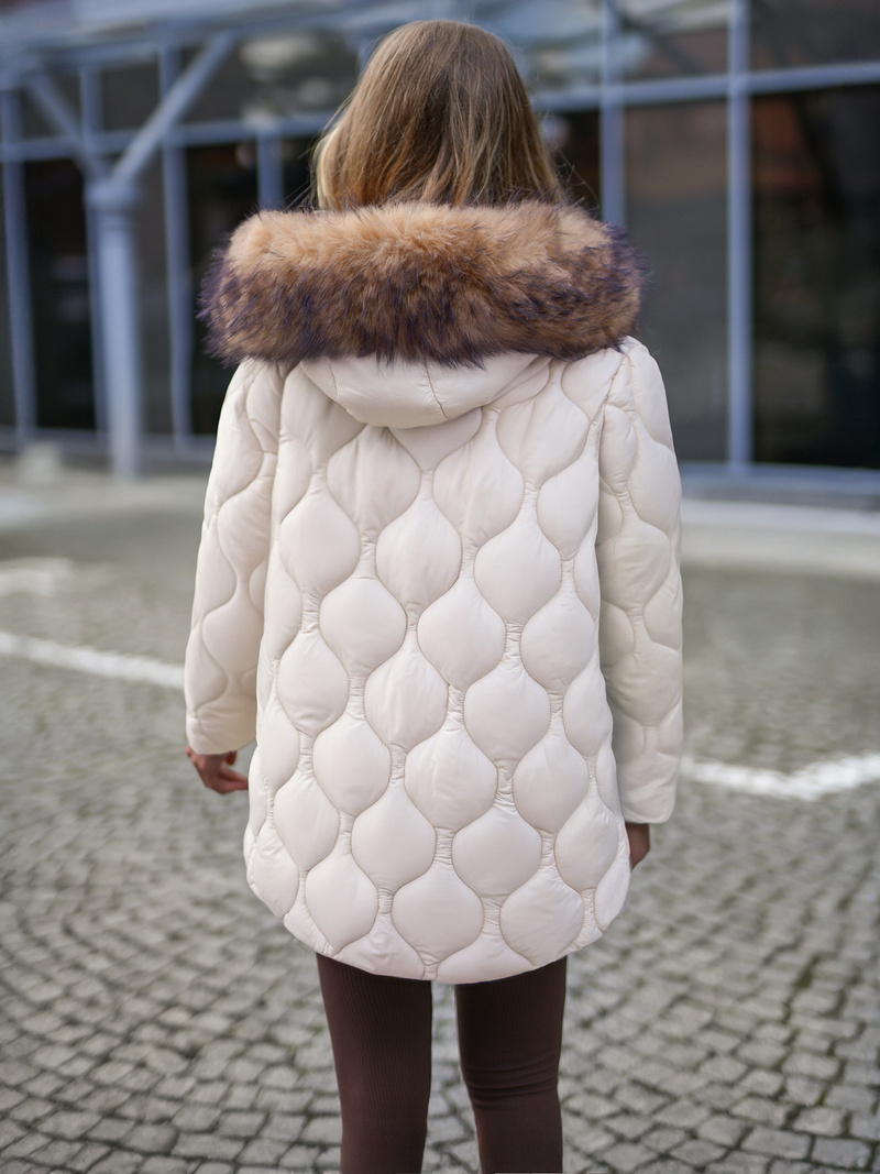 Geacă de femei écru OZONEE JS/5M3226/62B