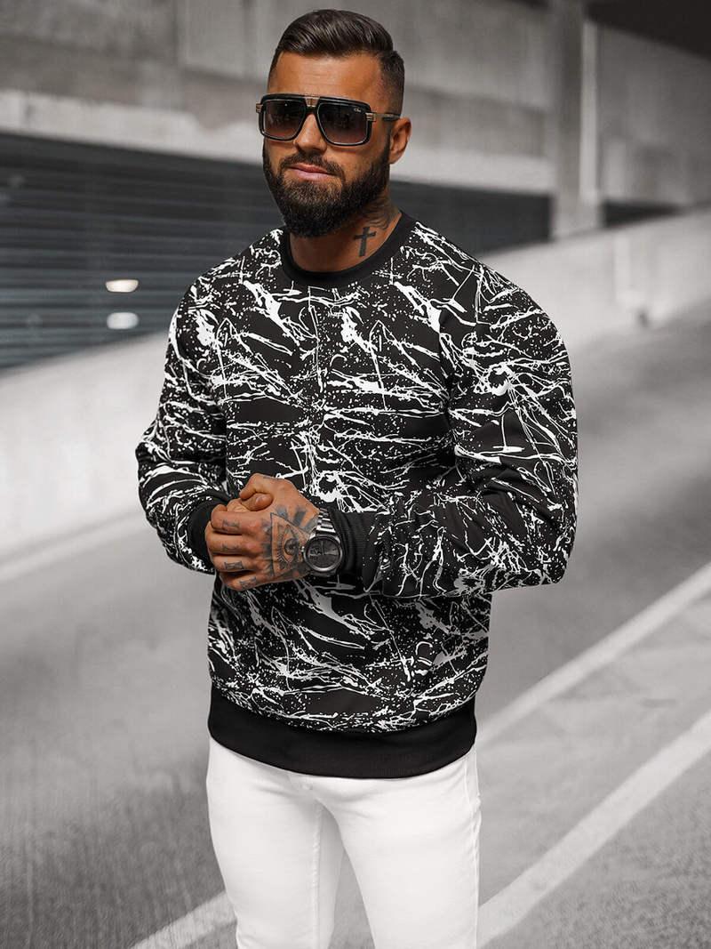 Bluză bărbați neagră OZONEE JS/8B1222/3