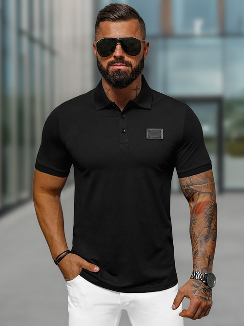 Tricou polo bărbați negru OZONEE NB/MT3018Z