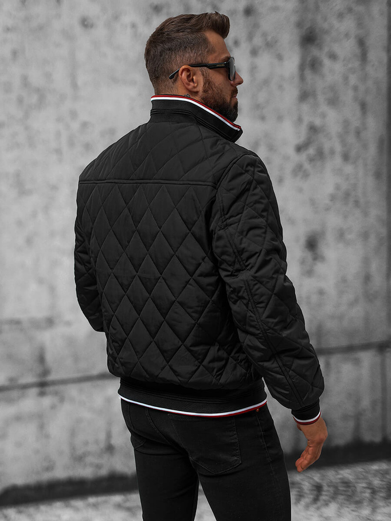 Jachetă de primăvară bărbați neagră OZONEE JS/5M3109/392