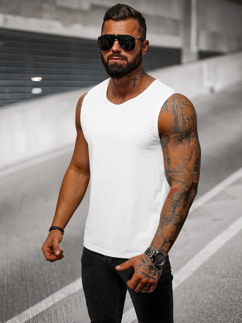 Maiou bărbați alb OZONEE JS/99001Z