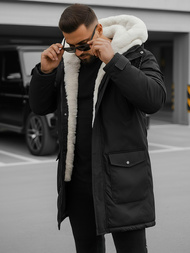 Geacă de iarnă parka bărbați neagră OZONEE JS/5M120/392Z