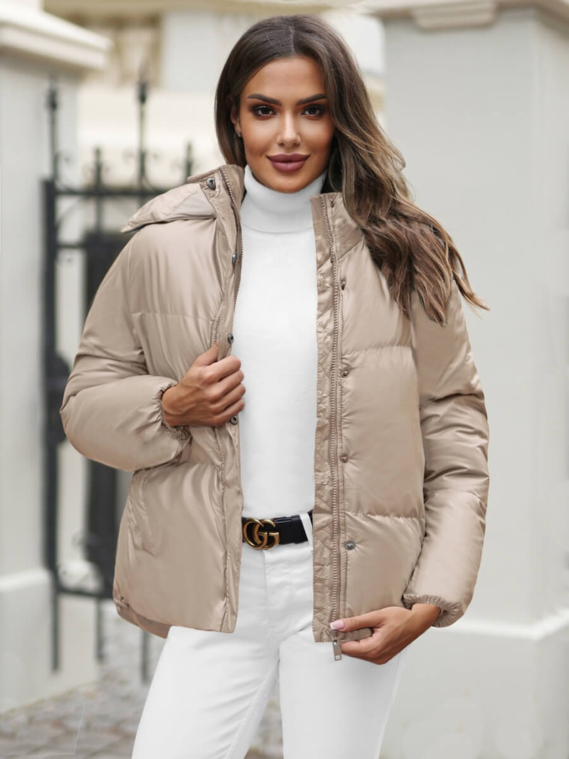 Geacă de femei bej OZONEE JS/5M3185/62Z