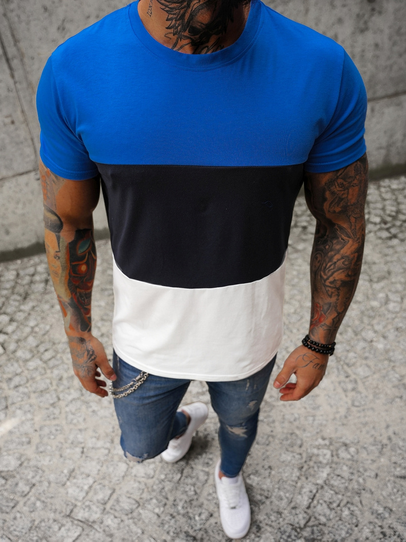 Tricou bărbați albastru OZONEE JS/8T90/3