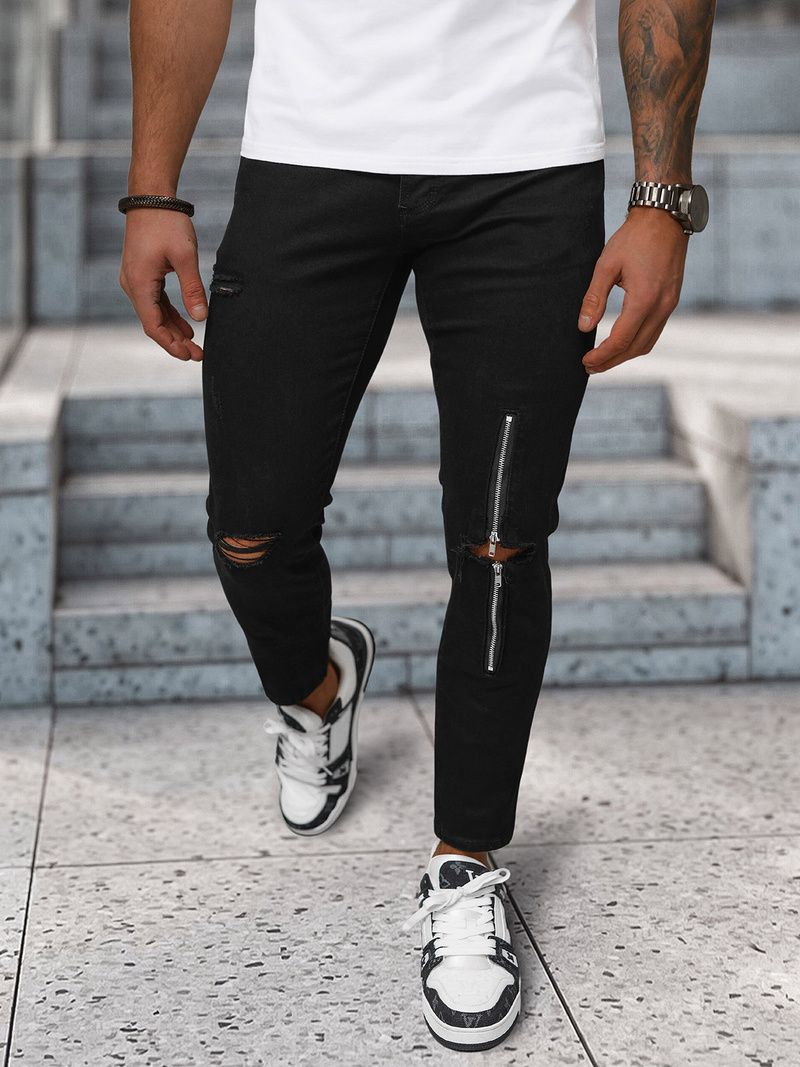 Blugi bărbaţi negri OZONEE NB/MP0087N