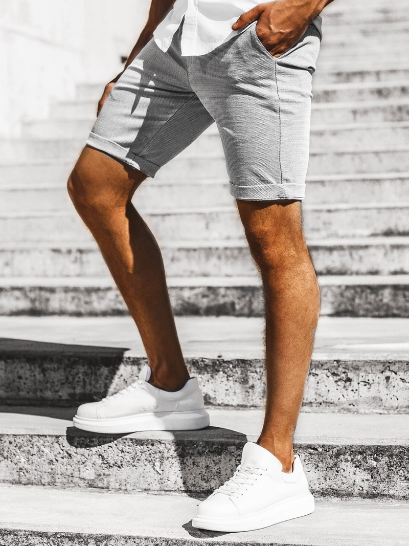 Pantaloni scurti chino bărbați gri OZONEE DJ/1005