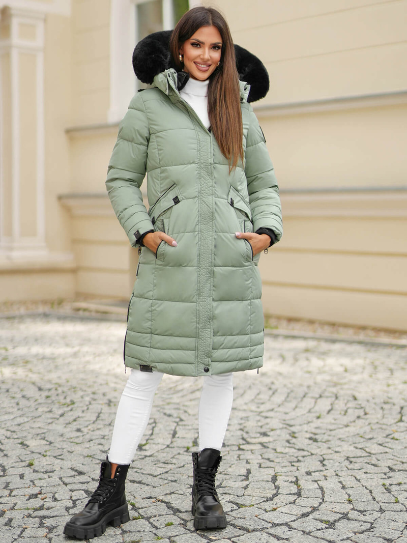 Geacă de femei verde-mentă OZONEE O/W377Z