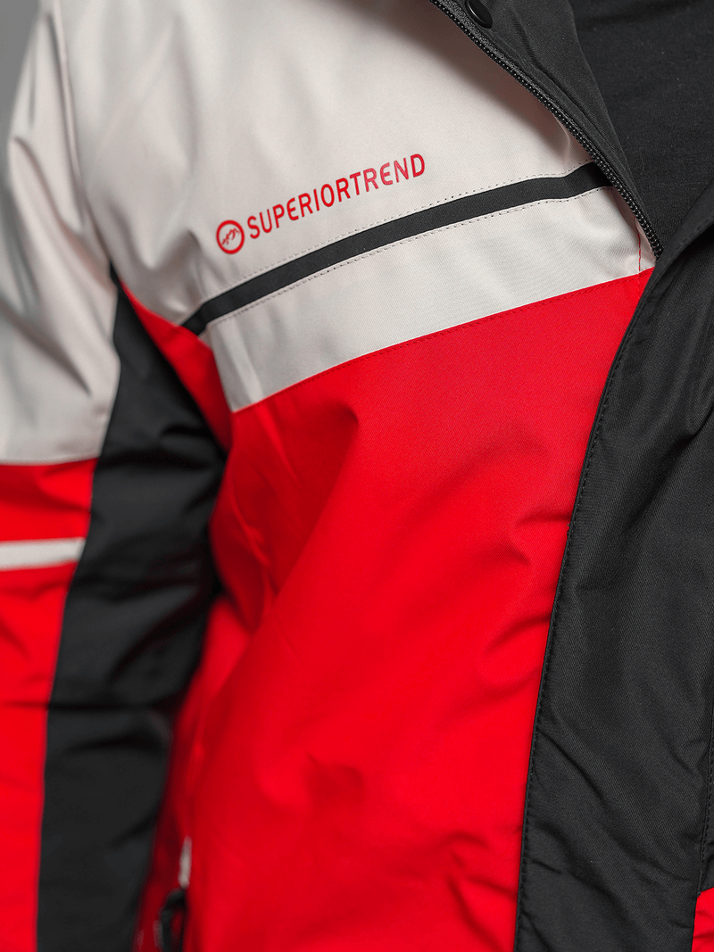 Jachetă bărbați roșu-neagră OZONEE JS/M35/275