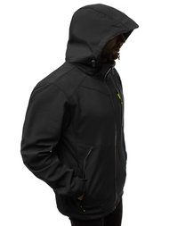Jachetă bărbați SOFTSHELL negru-galben OZONEE GE/12266