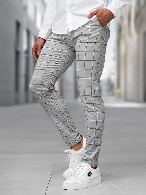 Pantaloni chino bărbaţi gri OZONEE DJ/5522Z