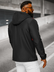 Jachetă softshell bărbați neagră-roșu OZONEE JS/HH022/1C