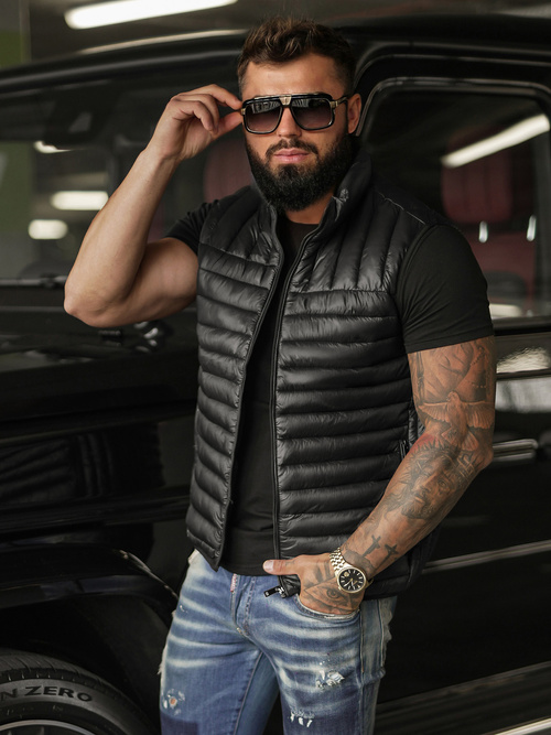 Vestă bărbați neagră OZONEE JS/16M9298/392BZ