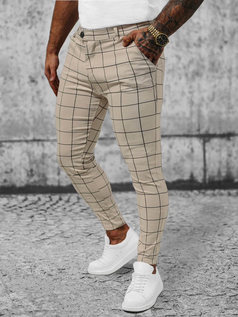 Pantaloni Chino Bărbaţi Bej OZONEE O/P4009