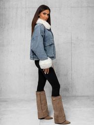 Jachetă de blugi femei albastră OZONEE JS/11Z8219Z