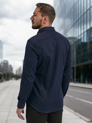 Cămașă bărbați albastru marin OZONEE V/V188