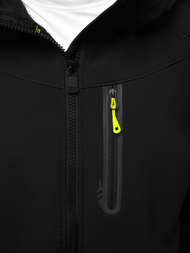 Jachetă bărbați SOFTSHELL neagră-galben OZONEE GE/12269