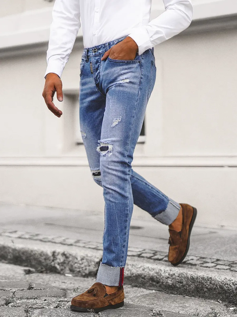 Blugi bărbaţi albaștri OZONEE NB/MP0126B