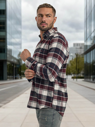 Cămașă bărbați bordo OZONEE V/V174