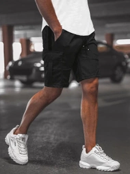 Pantaloni scurți sport bărbați negri OZONEE O/WW20016/1