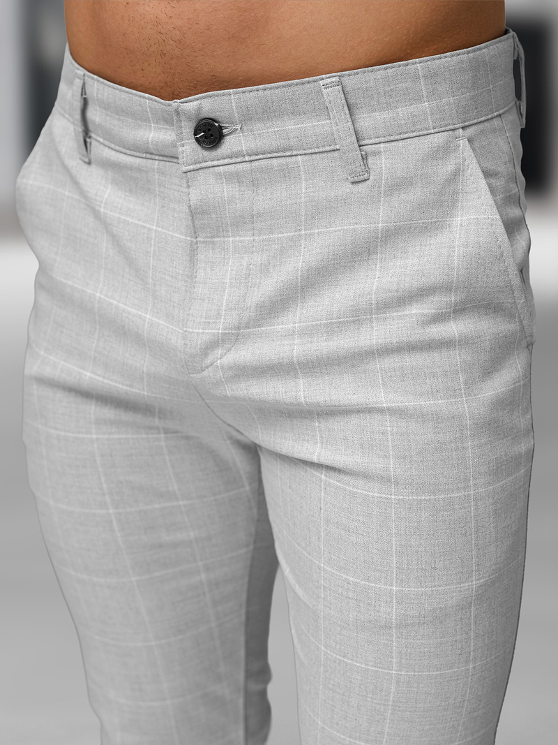 Pantaloni chino bărbaţi gri OZONEE DJ/5505Z