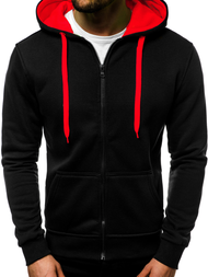 Hanorac bărbați neagră-roșie OZONEE JS/2013