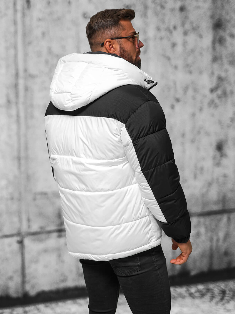 Geacă de bărbați alb-negru OZONEE JS/31M5008