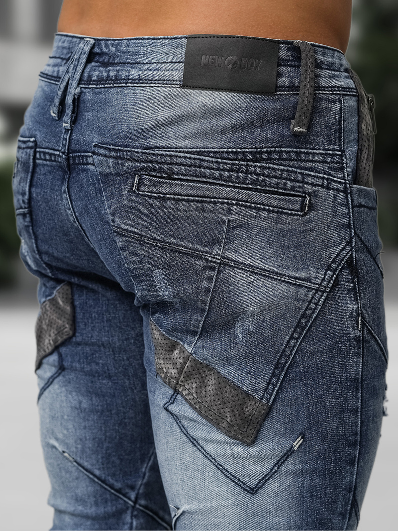 Blugi bărbaţi albaștri OZONEE NB/MP0045BZ