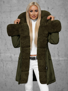 Geacă de iarnă damă verde OZONEE JS/16M9062/136Z