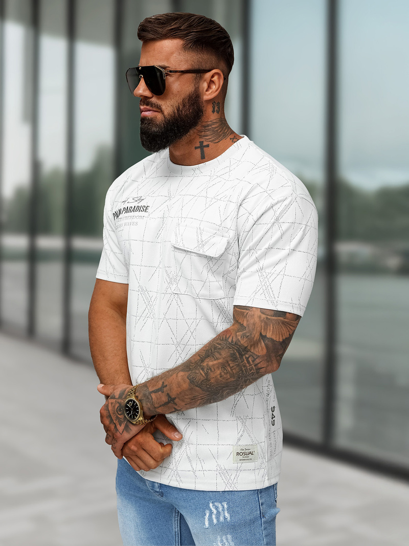 Tricou bărbați alb OZONEE O/QQ1530