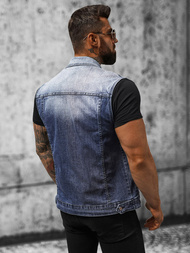 Vestă de blugi bărbați albastră OZONEE NB/MJ539B