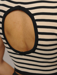 Set pentru femei negru/bej - top și fusta OZONEE O/JK262