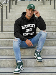 Hanorac bărbați negru OZONEE JS/8B1767/3Z