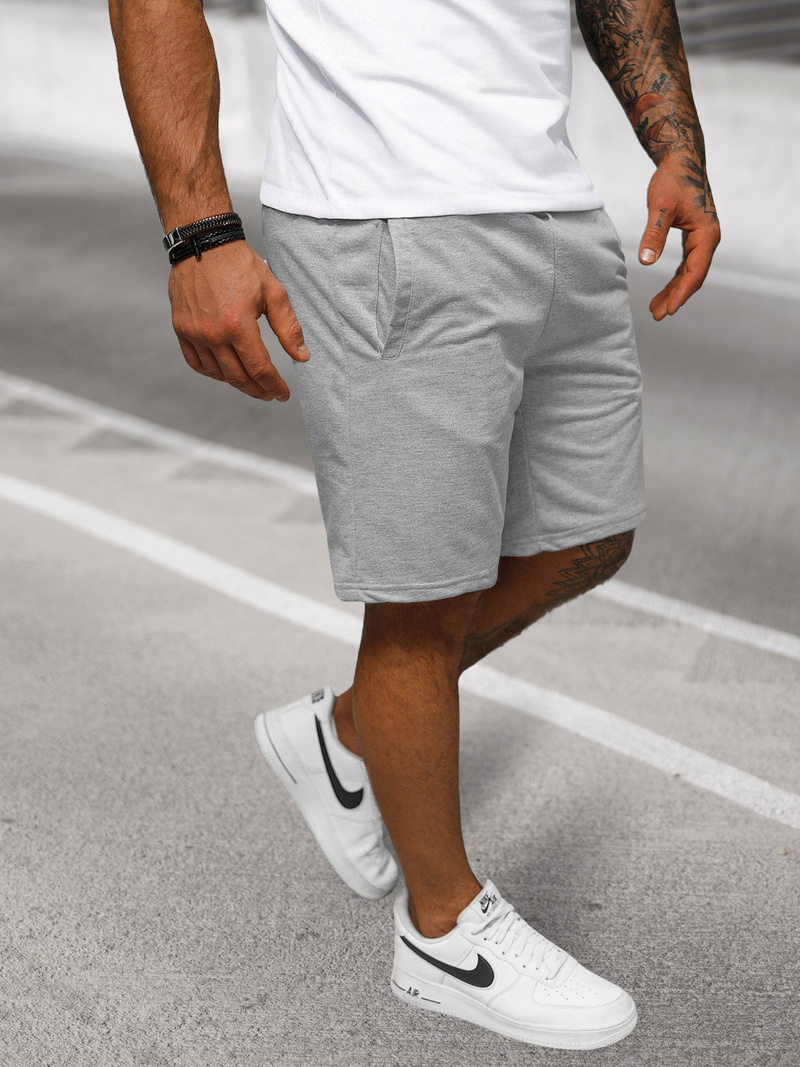 Pantaloni scurți sport bărbați gri OZONEE JS/8K100/2Z