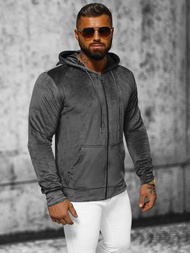 Hanorac bărbați din catifea antracit OZONEE JS/8B1168/6