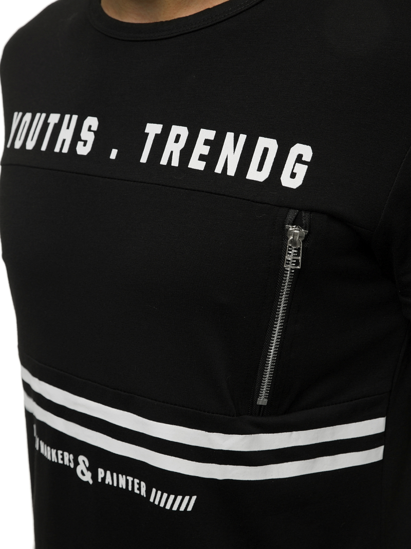 Tricou bărbați negru OZONEE JS/SS10973