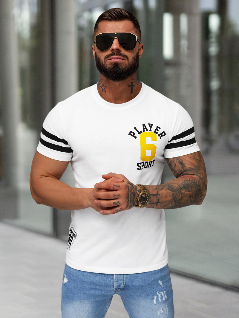 Tricou bărbați alb OZONEE JS/8B1391/1