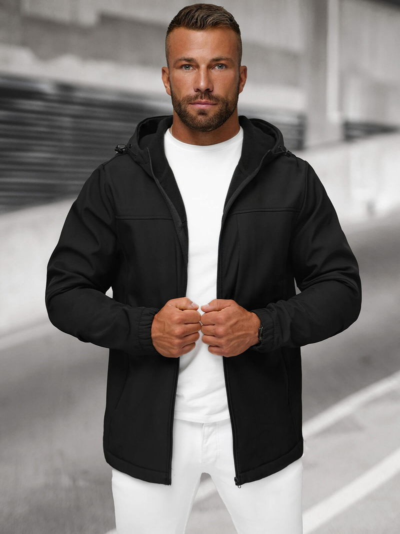 Jachetă bărbați softshell negru OZONEE JS/27B6523/3