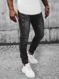 Blugi jogger bărbați negri OZONEE NB/MP0065/2NZ