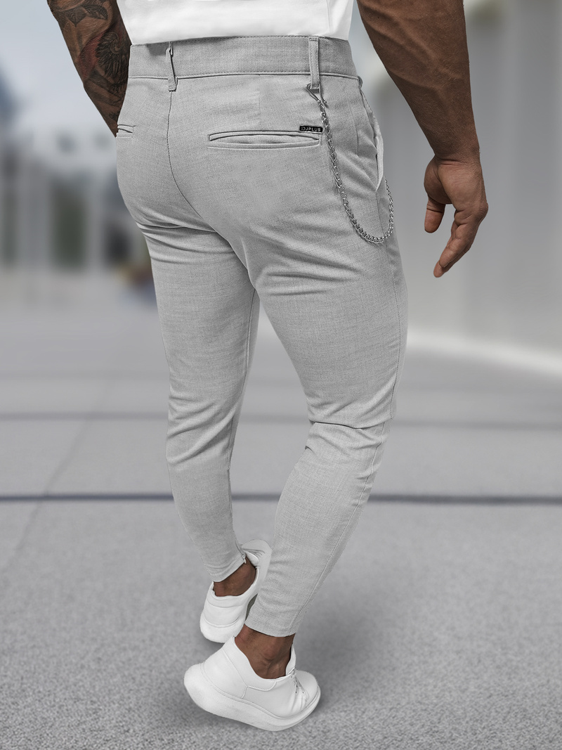 Pantaloni chino bărbaţi gri OZONEE DJ/3300