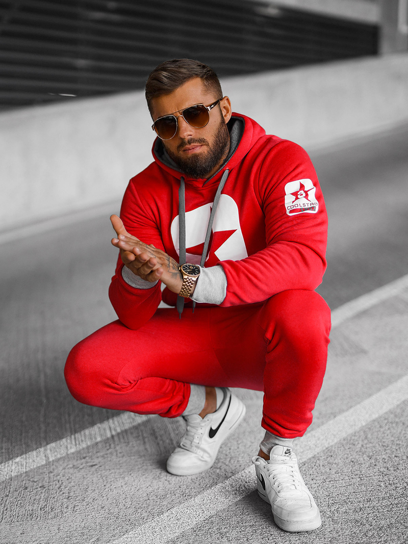 Compleu sport bărbaţi roșu OZONEE JS/8C59/18Z