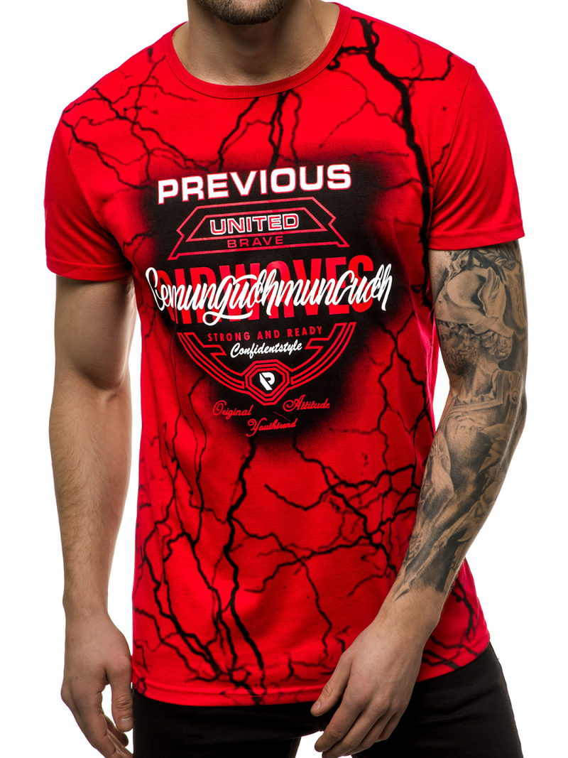 Tricou bărbați rosii OZONEE JS/SS10962