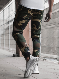 Pantaloni jogger bărbați verde-camuflaj OZONEE A/1003