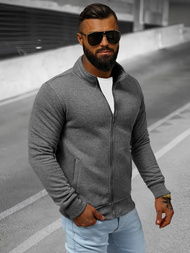 Bluză cu fermoar bărbați gri închis OZONEE JS/2002Z