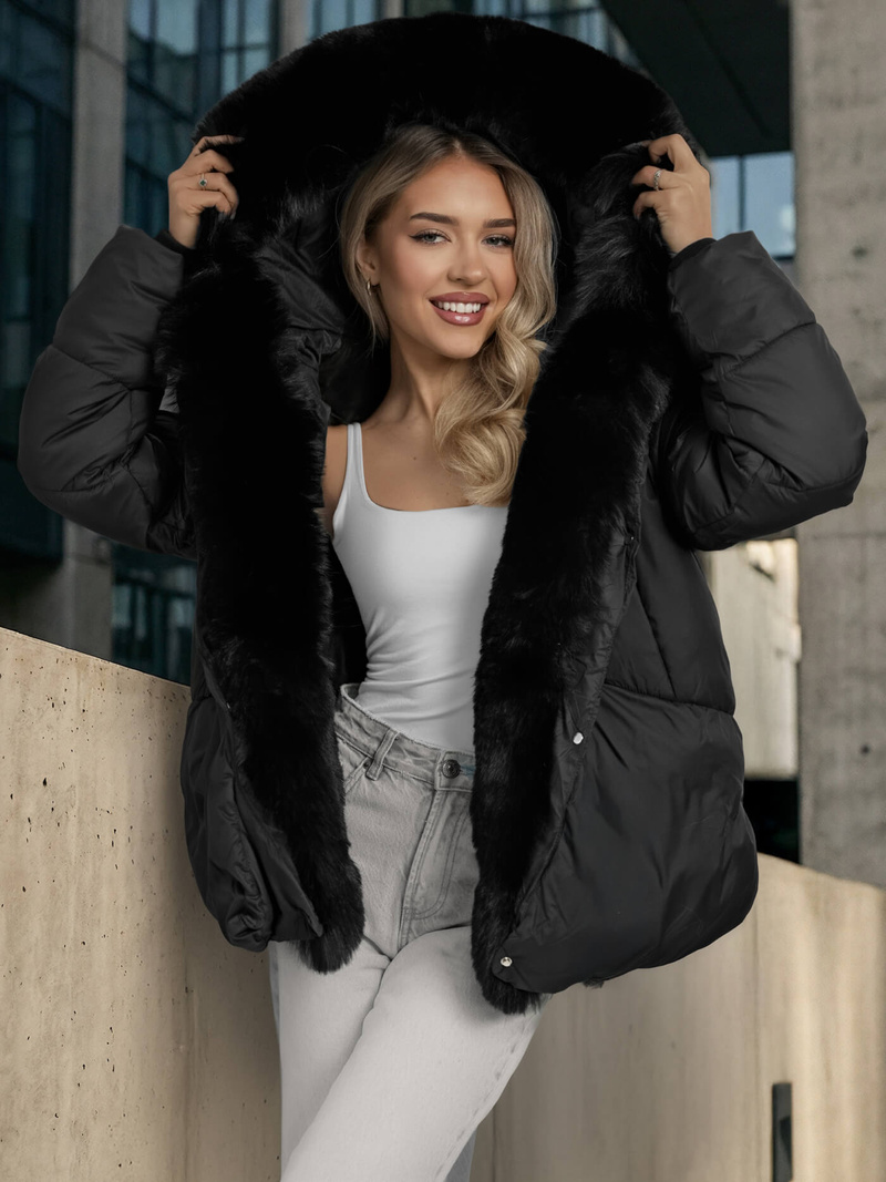 Geacă de femei neagra OZONEE O/16M9179/392Z