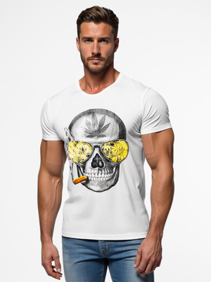 Tricou bărbați albi OZONEE JS/Y70019Z